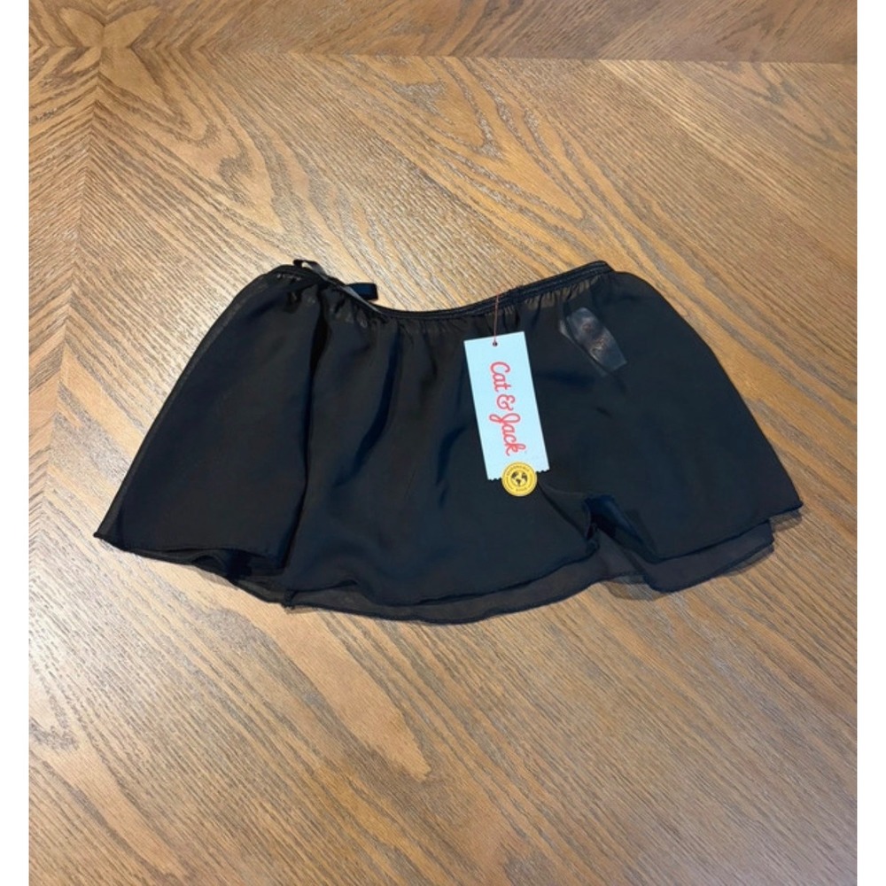 Cat & Jack Girls Black Chiffon Ballet Dance Skirt XS 4-5 NWT